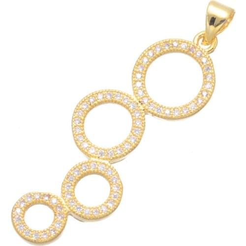 Vintage Micro Pave Zircon Crystal Circles Floating Charms Wholesale Copper Czech Charms Pendant For Necklace Jewelry Accessories