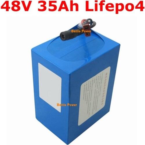 High quality 48V 35Ah lifepo4 battery pack with BMS for 1000w ~ 2500w electric motor bicycle bike scooter + 58.4V Charger