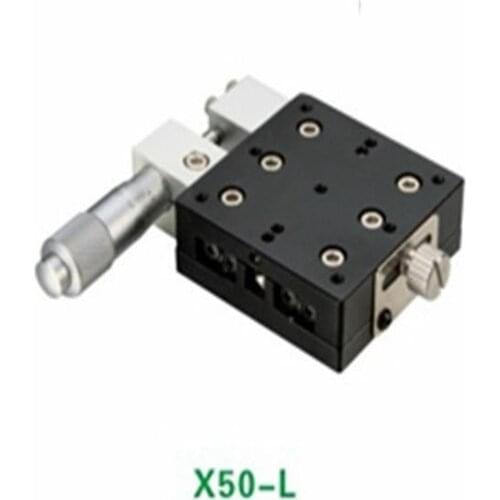 X Axis 50X50mm Platform Precision Bearing Linear Stage Left Micrometer
