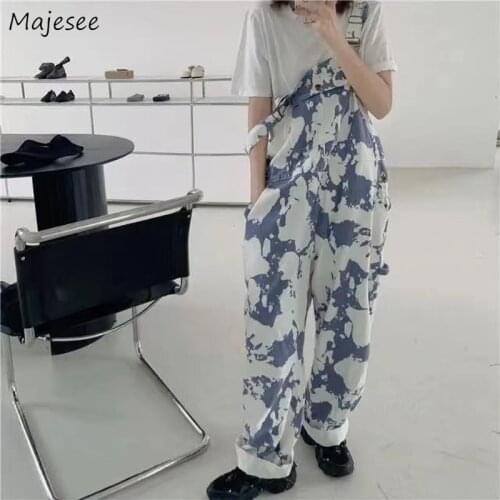 Jumpsuits Women Tie Dye Design Cool Girls Streetwear Fashion Ulzzang Chic Boyfriend Loose Casual Students All-match Stylish New