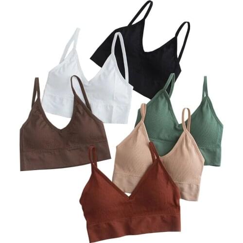 Womens Seamless Crop Tops Home Bra Tube Top Camisole With Removable Padded Underwear Female Tank Top