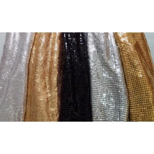 ZY 100cm 2mm/3mm Square Chunky Glitter Metal Mesh Fabric Metallic cloth Metal Sequin Sequined Fabric Curtain Home Decoration