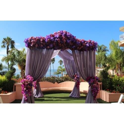 10'*10'*10' Voilet canopy drapery ( square canopy drape + stainless steel Pipe),wedding stage decoration lilac wedding curtain