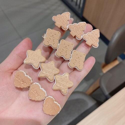 2Pcs/Lot New Kids Cute Cookie Hairpins Lovely Cartoon Star Hair Clips Headdress Hair Ornament Fashion Headbands Hair Accessories