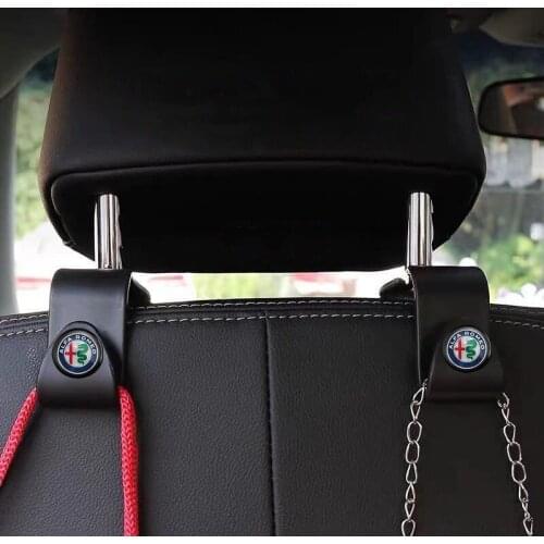 4Pcs Multi-functional Auto Car Seat Headrest Hanger Bag Hook Holder Fastener For Alfa Romeo 159 Giulietta 147 Mito Giulia 156 GT