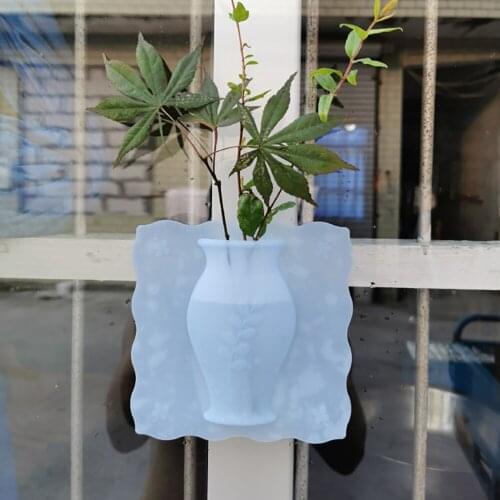 Home Decoration Accessories Silicone Sticky Vase Stick On The Smooth Wall Glass And Fridge Magic Flower Pots Plant Vases