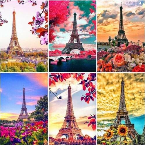 Evershine Eiffel Tower Diamond Painting Full Drill Square Diamond Mosaic Sale Scenery Diamond Embroidery Rhinestones Pictures