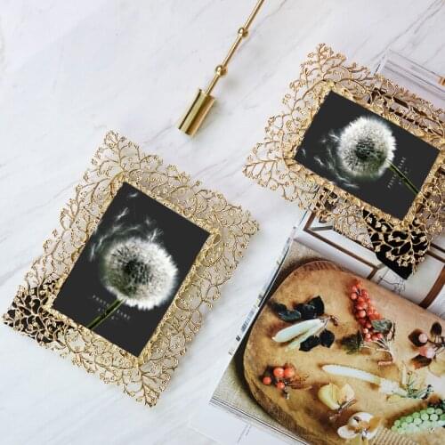 Aluminum Alloy Photo Frame Metal Picture Frame Tabletop Decorative Photo Frame Real Clear Glass Front Cover MJ