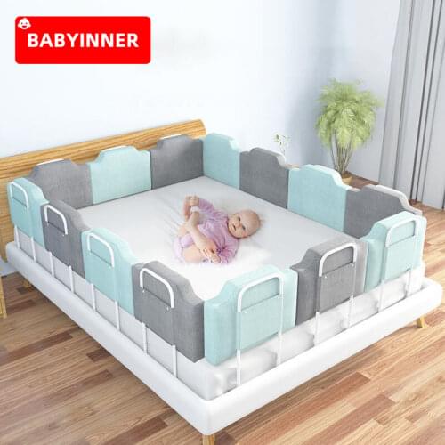 Babyinner Baby Bed Bumper Fence Cotton Cationic Soft Bag Cot Protect Anti-collision Child Bedside Baffle Room Decoration Bedding