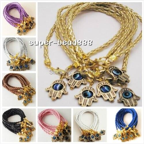 Free Shipping 100Pcs golden Mixed Eye Strings Chain Cord Bracelets With Clasp For Jewelry Making Craft DIY 22x0.3cm
