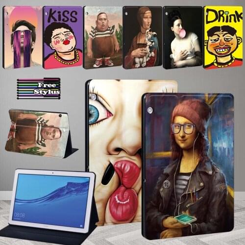 Tablet Case for Huawei MediaPad M5 Lite 10.1"/M5 Lite 8/M5 10.8"/T5 10 10.1"/T3 10 9.6"/T3 8.0 Shockproof Pu Leather Stand Cover