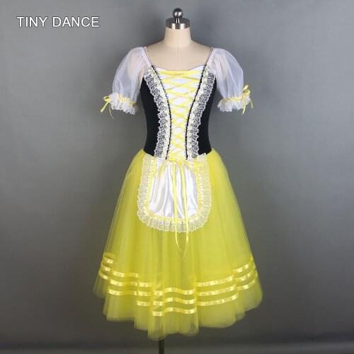 Child and Adult Romantic Ballet Dance Tutu Puff Sleeve Long Ballet Dress Girls Ballerina Costumes Giselle Ballet Tutus 19825