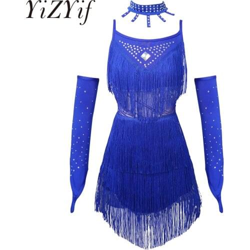 Fringe Latin Dance Dress for Kids Child Girls Ballroom Dance Clothes Salsa Tango Cha Cha Rumba Stage Performance Outfits Costume