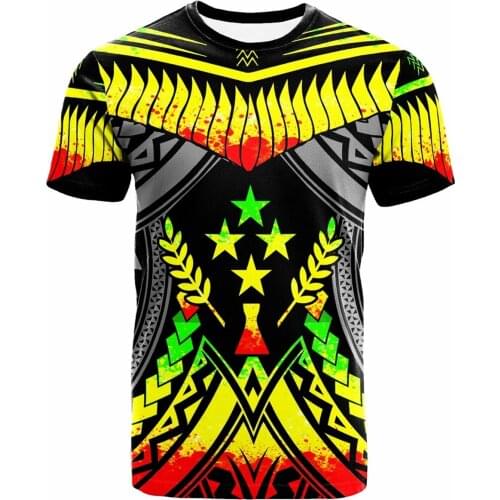Kosrae t shirts For men 3D Printed Tribal Culture Polynesian Tattoos Turtle Man/Woman Harajuku Streetwear Tshirts Short sleeve