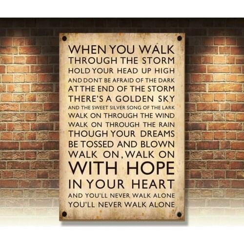 When You Walk Through The Storm, Retro Vintage Style Metal Tin Sign Gift 8x12