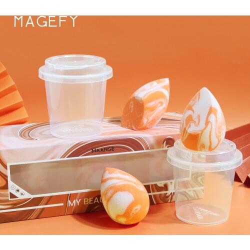 MAGEFY 3Pcs Wholesale Makeup Foundation Sponge Smooth Waterdrop Gourd Bevel Powder Concealer Cosmetic Puff Beauty Tool Dry Wet
