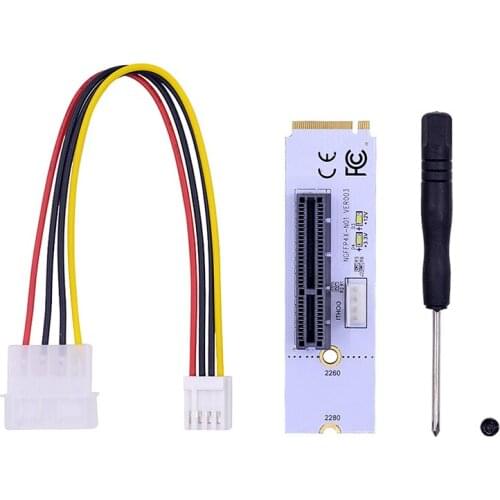 Maytir NGFF M.2 to PCI-E 4X Riser Card Key M PCI Express Adapter With LED Voltage Indicator For GPU Miner Mining Parts