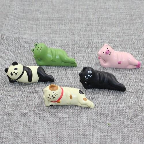 Sleeping Decole Cat Pig Panda Frog Miniature Figurine Craft Home decoration fairy garden animal statue Toy Figurine