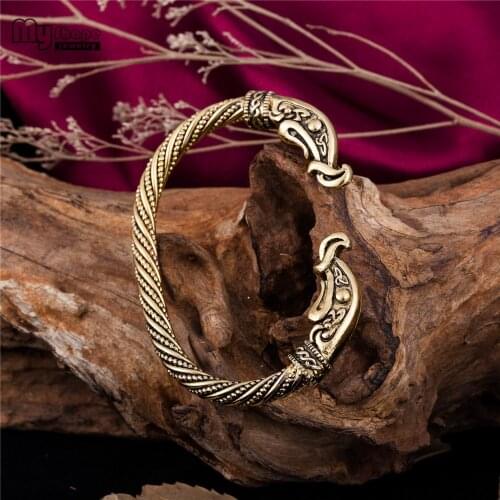 Wolf Head Bracelet Viking Cuff Bangle Magic Pulsera Dragon Animal Men Jewelry Wristband Cuff Bracelets For Women Bangle