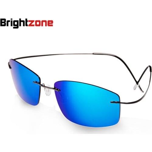 2017 New Fashion Ultralight Rimless Titanium Polarized Sunglasses Men Driving Fishing Brand Design Sun Glasses Oculos De Sol