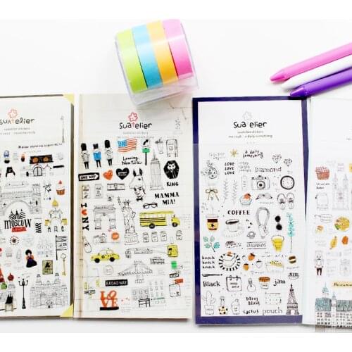 DIY Diary Sticker Planer Creative Cartoon Sticker Match Dokibook