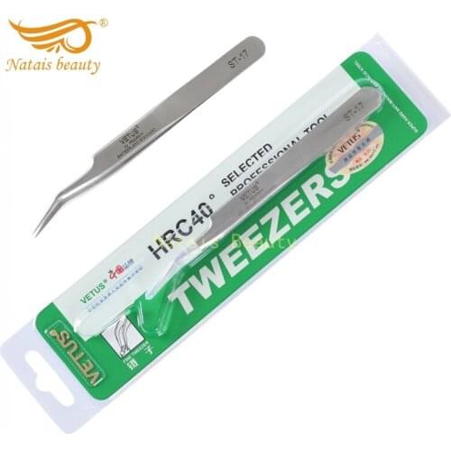 10pcs Vetus ST-17 Stainless Steel Tweezers Eyelash Extension Tweezers Especially for 3D 6D Volume Lashes Free Shipping