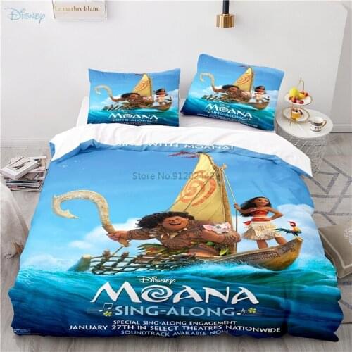 Popular Disney Moana Bedding Set Printed Cartoon Duvet Cover Set Pillowcase Twin Full Queen King Size Bedclothes Drop Shipping
