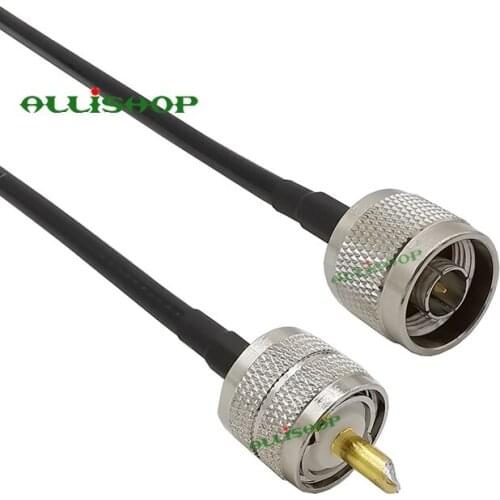 RF LMR200 Pigtail Cable UHF PL-259 Male to N Male Coaxial Antenna Connector for Vehicle CB Mobile Two Way Radio Ham Radio 1-30M