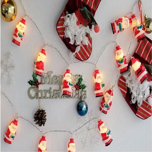 Christmas Snowman Santa Claus Red Socks Style Fairy String Light Wall Window Garden Decoration Party DIY Flexible String Lamp
