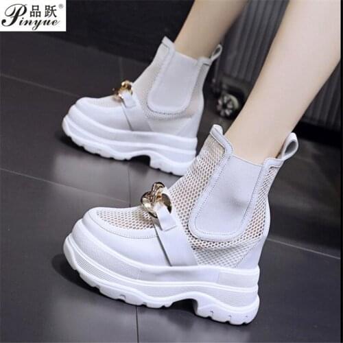 Summer Casual Shoes Woman Platform Sneakers Female Mesh Breathable Slipony Women 9cm Heels Wedge Sandals