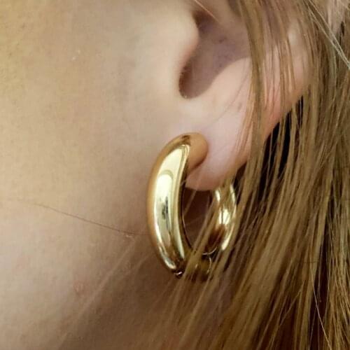 Stainless Steel Hoop Earrings for Women Simple Round Circle Ear Rings Gold Silver Color Earrings 2021 Trend Steampunk Jewelry