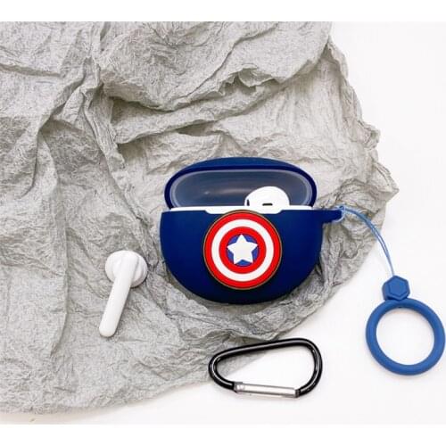 Cartoon Disney Marvel Earphone Case Cover For OPPO Enco Air Silicone Wireless Bluetooth Headphone Protective Case With Hook