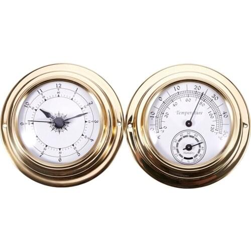 Thermometer Hygrometer Barometer Watches Clock 2 Whole Set Weather Station Meter