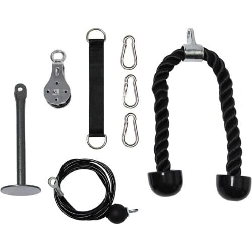 Fitness Pulley Cable Machine Attachment System Arm Biceps Triceps Blaster Hand Strength Trainning Home Gym Workout Equipment