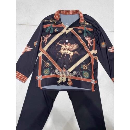 UK0599 Fashion Mens Sets 2021 Runway Luxury famous Brand European Design party style Mens Clothing