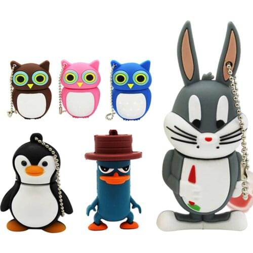 TEXT ME 128GB 64GB usb flash drive usb 2.0 4GB 8GB 16GB 32GB pendrive cute gray pink rabbit Owl duck bunny cartoon usb