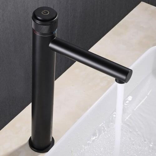 Bathroom Faucet Brass Bathroom Wash Basin Taps Cold And Hot Mixer Sink Tap Single Handle Deck Mounted Black