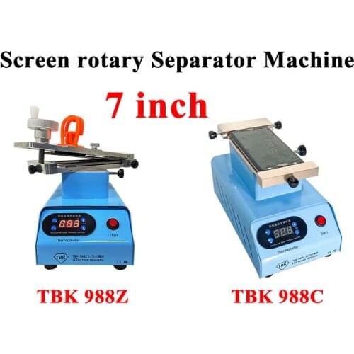 TBK 988Z/988C Flat Edge LCD Touch Screen Rotary Separator Machine Double Vacuum Pumps Max 7 inches with Clean Remove Function