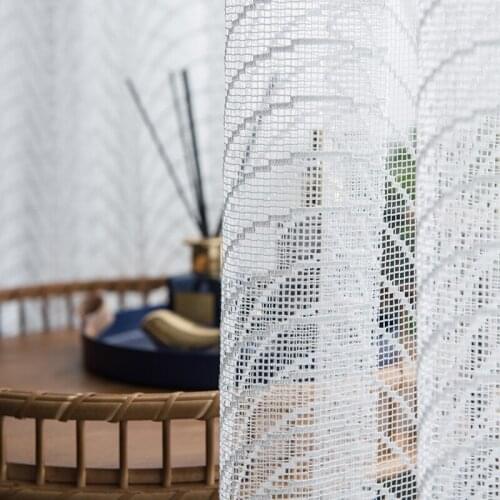 Custom curtain All-match Simplicity modern geometry Wave pattern Jacquard livingroom window blackout curtain tulle M1146