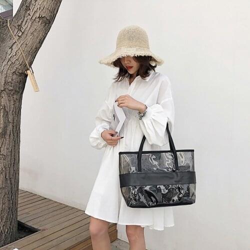 Womens Shoulder Bag Wild Cute Transparent Messenger clutch bag PVC Casual Large Handbag bags for women 2019 torebka damska ta