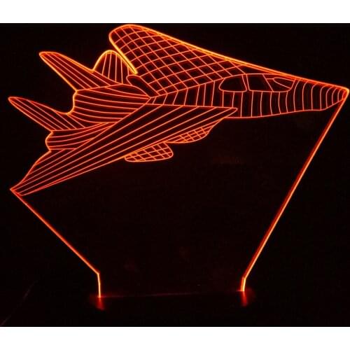3D Illusion Airplane Night light Touch Switch 7 Color Change Aircraft Mood Lamp Desk Table Atmospher Lamp For Home Decor Gift