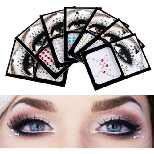 3D Crystal Tattoo Diamond Makeup Eyeliner Eyeshadow Face Sticker Jewel Eyes Makeup Crystal Eyes Sticker Accessories