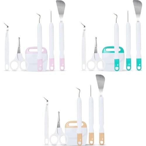 6Pcs Vinyl Weeding Tools Set Precision Tweezers Weeder Scraper DIY Cardstock Craft Kit Compatible with Cricut Explore