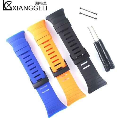 Watch Accessories Rubber strap for Suunto core tape Pin buckle Outdoor sports diving mens strap
