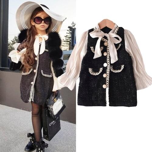 Kids Princess Dress Long Sleeve Single-Breasted Dress Lace Stitching One-Piece Sweet Mini Dress for Girls Elegant Party Dress