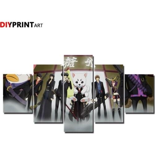 Gintama Home 5 Pieces Wall Art Decor Painting Pictures for Wall Decoration A1838