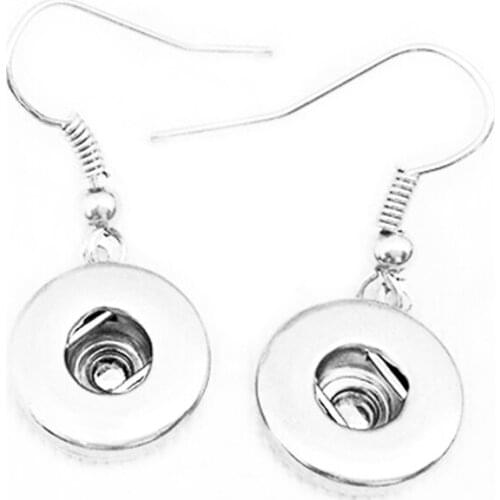 Good Quality 12mm Silver-plated Snap Button Jewelry Earring ( Fit Snaps ) Ns005