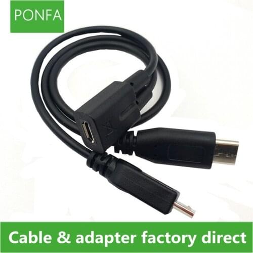 Micro USB Female to USB-C Type C USB 3.1 & Micro USB Male Splitter Extension Charge Cable