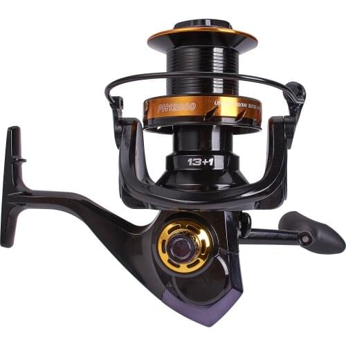 Hiumi 12000 10000 8000 Size 13+1 BB Big Trolling Fishing Reels Feeder Metal Fishing Reel Carp Molinete Surf Reel