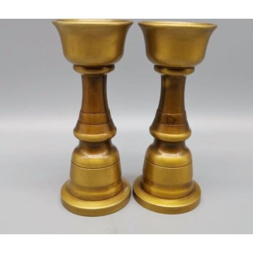 China brass Seiko candlestick crafts statue A pair